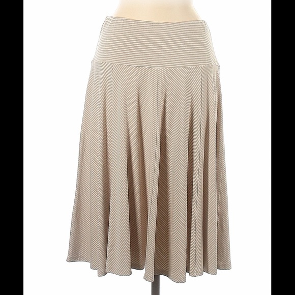 TALBOT’S Striped Skirt (Tan) - Size S - Picture 2 of 5